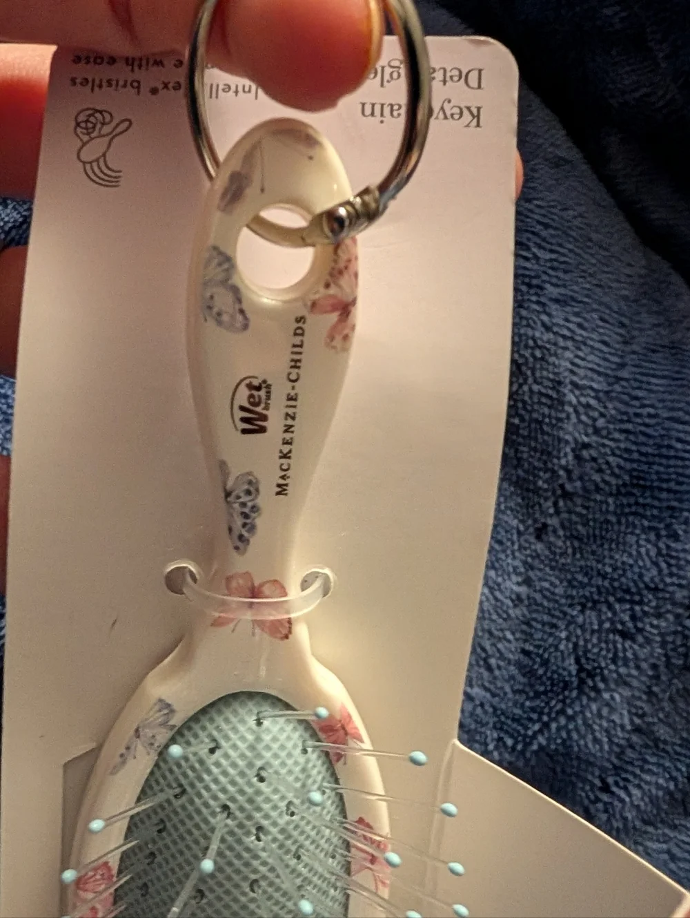 Wet Brush x MacKenzie-Childs Cream Floral Keychain Detangler Brush for Kids